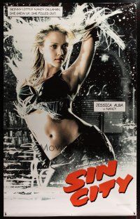 3z382 SIN CITY set of 5 vinyl banners '05 cool images of Jessica Alba, Bruce Willis & cast!
