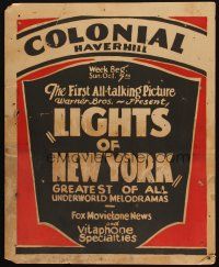 3z071 LIGHTS OF NEW YORK local theater WC '28 Helene Costello, Warner Bros 1st all-talking movie!