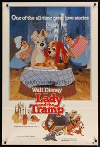 4a017 LADY & THE TRAMP Aust 1sh R80 Walt Disney most romantic image from canine dog classic!