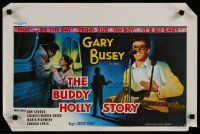 4a546 BUDDY HOLLY STORY Belgian '78 great artwork of Gary Busey performing on stage with guitar!