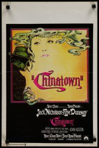 4a549 CHINATOWN Belgian '74 Polanski, art of Jack Nicholson & Faye Dunaway by Pearsall!