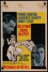4a583 MANCHURIAN CANDIDATE Belgian '62 different art of Frank Sinatra, Laurence Harvey!