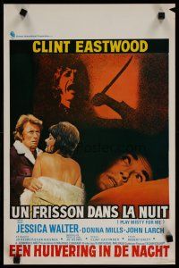 4a601 PLAY MISTY FOR ME Belgian '71 classic Clint Eastwood, image of Jessica Walter with knife!
