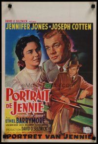 4a603 PORTRAIT OF JENNIE Belgian '50s Joseph Cotten & beautiful Jennifer Jones, different!