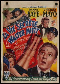 4a615 SECRET LIFE OF WALTER MITTY Belgian '47 Danny Kaye & Virginia Mayo in James Thurber story!