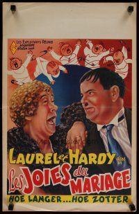 4a625 TWICE TWO Belgian R50s wacky art of Stan Laurel & Oliver Hardy, Hal Roach