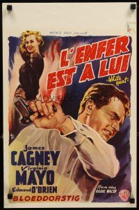4a628 WHITE HEAT Belgian '49 James Cagney, classic film noir, top of the world, Ma!