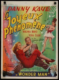 4a629 WONDER MAN Belgian '45 wacky Danny Kaye holds sexy Virginia Mayo + dancing Vera-Ellen!