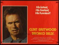 4a458 BRONCO BILLY British quad '80 great portrait image of director & star Clint Eastwood!