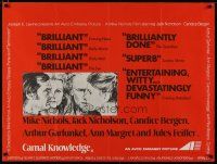 4a459 CARNAL KNOWLEDGE British quad '71 Jack Nicholson, Candice Bergen, Art Garfunkel, Ann-Margret