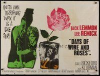 4a471 DAYS OF WINE & ROSES British quad '63 Blake Edwards, alcoholics Jack Lemmon & Lee Remick!