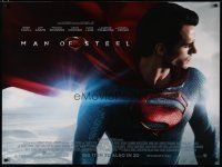 4a490 MAN OF STEEL DS British quad '13 Henry Cavill in the title role as Superman flying!