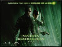 4a494 MATRIX REVOLUTIONS teaser DS British quad '03 Keanu Reeves & Carrie-Anne Moss w/guns!