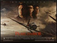 4a505 PEARL HARBOR DS British quad '01 Ben Affleck, Kate Beckinsale + World War II fighter planes!