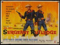 4a510 SERGEANT RUTLEDGE British quad '60 John Ford, art of Jeff Hunter & Woody Strode by Chantrell