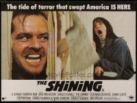 4a511 SHINING British quad '80 Stephen King & Stanley Kubrick, Jack Nicholson, Shelley Duvall!