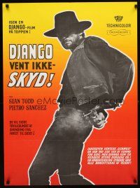 4a376 DON'T WAIT DJANGO SHOOT Danish '69 action image of Ivan Rassimov in the title role, western!