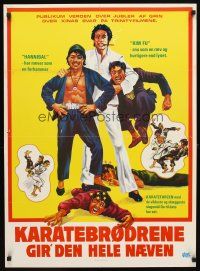 4a393 KARATEBRODRENE GIR DEN HELE NAEVEN Danish '70s wacky kung fu action artwork!