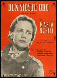 4a397 LAST BRIDGE Danish '55 Die Letze Brucke, close-up of sad Maria Schell!