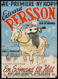 4a409 SAILOR ON HORSEBACK Danish '40 Edvard Persson, Elvin Ottoson, wacky Lundvald art!