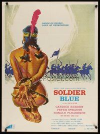 4a424 SOLDIER BLUE Danish '70 wild artwork of naked & bound Native American woman!
