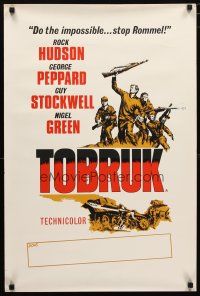 4a446 TOBRUK English double crown '67 art of soldiers Rock Hudson & George Peppard in WWII!
