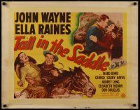4a443 TALL IN THE SADDLE English 1/2sh '44 great images of John Wayne & pretty Ella Raines!