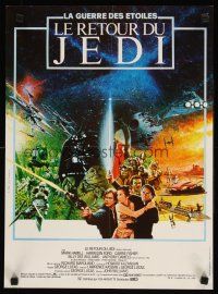 4a130 RETURN OF THE JEDI French 15x21 '83 George Lucas classic, different Jouin sci-fi artwork!