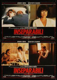 4a303 DEAD RINGERS set of 6 Italian photobustas '88 Jeremy Irons & Genevieve Bujold, Cronenberg!