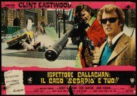 4a306 DIRTY HARRY Italian photobusta '72 cool image of Clint Eastwood & Andy Robinson w/rifle!