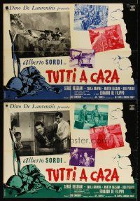 4a308 EVERYBODY GO HOME set of 8 Italian photobustas '60 Comencini's Tutti a Casa, Alberto Sordi!