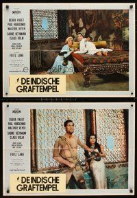 4a322 JOURNEY TO THE LOST CITY set of 9 Italian photobustas '61 Fritz Lang directed, Debra Paget!