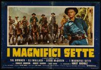 4a324 MAGNIFICENT SEVEN Italian photobusta R70 Yul Brynner, Steve McQueen,Sturges' 7 Samurai western