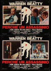 4a331 PARALLAX VIEW set of 10 Italian photobustas '75 Warren Beatty mixed up in conspiracy!