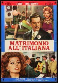 4a358 MARRIAGE ITALIAN STYLE set of 4 Italian 27x38 pbustas '64 de Sica's Matrimonio all'Italiana!
