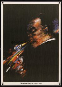 4a225 CHARLIE PARKER: JAZZ GREATS Polish commercial poster '85 cool art by Waldemar Swierzy!