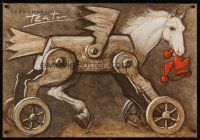 4a270 TARNOWSKI TEATR Polish 27x38 '88 Gorowski art of wooden horse!