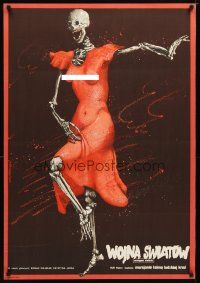 4a274 WAR OF THE WORLDS NEXT CENTURY Polish 27x38 '81 Hoff & Pagowski art of skeleton in dress!