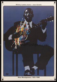 4a275 WES MONTGOMERY: JAZZ GREATS Polish commercial poster '90 Swierzy art of musician!