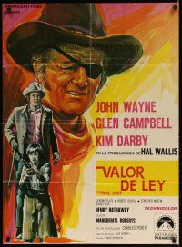 4a088 TRUE GRIT Spanish '69 John Wayne as Rooster Cogburn, Kim Darby, Glen Campbell