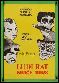 4a154 DUCK SOUP Yugoslavian '60s Marx Brothers, Groucho, Harpo & Chico, wacky art!