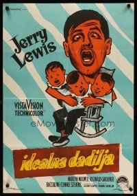 4a194 ROCK-A-BYE BABY Yugoslavian 22x33 '58 Maxwell, Connie Stevens, art of Jerry Lewis & triplets!