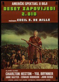 4a198 TEN COMMANDMENTS set of 2 Yugoslavians R70s DeMille classic, Charlton Heston, parts 1 & 2!