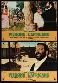 4a311 FLATFOOT IN AFRICA set of 10 Italian photobustas '78 Piedone l'africano, Bud Spencer is cop!