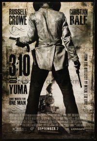 4b007 3:10 TO YUMA advance DS 1sh '07 cowboys Russell Crowe & Christian Bale, cool design!