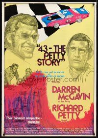 4b013 43: THE RICHARD PETTY STORY 1sh '72 NASCAR race car driver Darren McGavin!