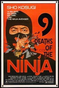 4b020 9 DEATHS OF THE NINJA 1sh '85 avenger Sho Kosugi, cool martial arts artwork!