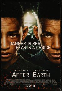 4b026 AFTER EARTH advance DS 1sh '13 image of Will Smith & son Jaden Smith!