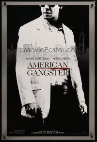 4b039 AMERICAN GANGSTER teaser DS 1sh '07 close-up of Russell Crowe, Ridley Scott directed!