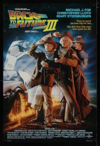 4b057 BACK TO THE FUTURE III DS 1sh '90 Michael J. Fox, Chris Lloyd, Drew Struzan art!
